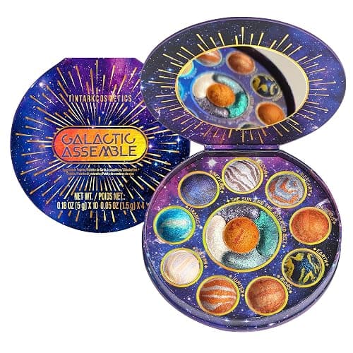 Galactic Assemble Eyeshadow Palette – Solar System Inspired 3D Planet Design, 14 Handcrafted Shimmer & Metallic Shades with Creamy Wet Texture, High-Pigmented Makeup Palette Gifts for Women & Girls - Image 1