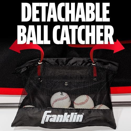 Franklin Sports Baseball Pitching Target and Rebounder Net - 2-in-1 Switch Hitter Pitch Trainer + Pitchback Net - Pitching Target with Hitter + Strikezone, Red thumbnail 4