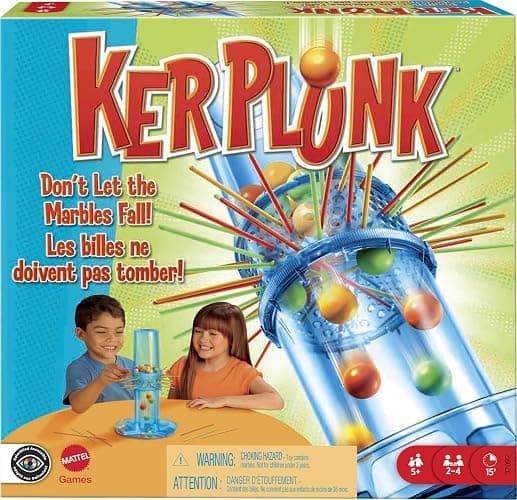 Mattel KerPlunk Kids Game, Easy-to-Learn Family Game for 2 to 4 Players, Don't Let The Marbles Fall - Image 1