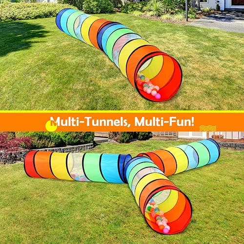 Kids Play Tunnel Tent for Toddlers, Colorful Pop Up Crawl Tunnel Toy for Baby or Pet with Breathable Mesh, Collapsible Gift for Boy and Girl Play Tunnel Indoor and Outdoor Game thumbnail 7