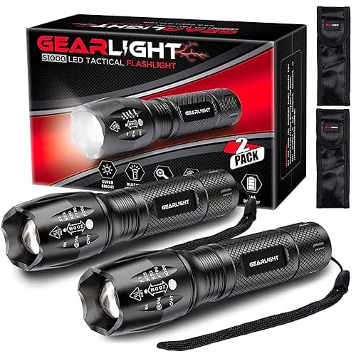 LED Flashlight High Lumens, Mini Tactical LED Flashlight 2 Pack, 5 Modes Zoomable Beam, Battery Powered (Batteries Not Included) for Camping, Hunting, Home & Emergency, Compact Small LED Flashlight - Image 1