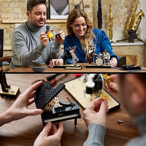 LEGO Ideas Jazz Quartet, Building Set for Adults Featuring Buildable Stage with 4 Band Musician Figures, Includes Piano, Double Bass, Trumpet, and Drum Kit Instruments, Great for Home Display, 21334 thumbnail 3