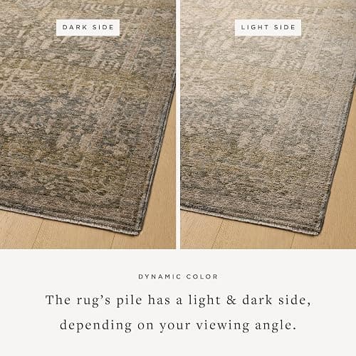 Loloi Magnolia Home by Joanna Gaines Junie Collection JUE-02 Moss/Natural 6'-7" x 9'-10", .38" Pile Height, Area Rug thumbnail 4