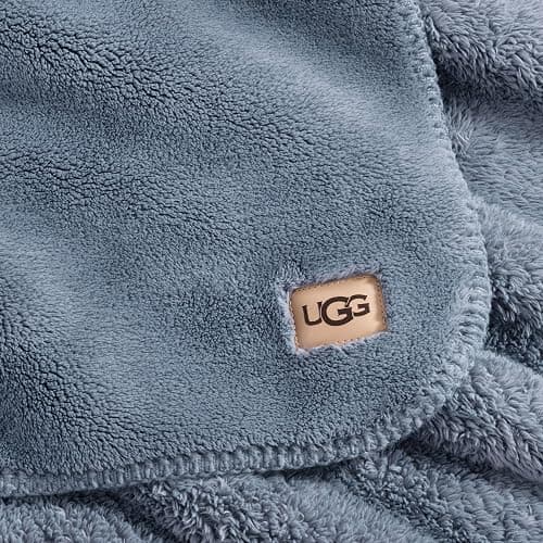UGG Whitecap Plush Throw Blanket Fleece Lightweight Soft Cozy Throw for Couch or Bed Luxury Home Decor for Living Room, Christmas Blankets, Machine Washable, 50-inch x 70-inch, Denim Blue thumbnail 7