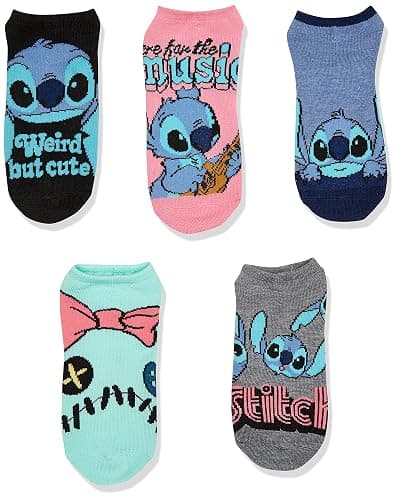 Disney womens Lilo & Stitch 5 Pack No Show Socks thumbnail 2