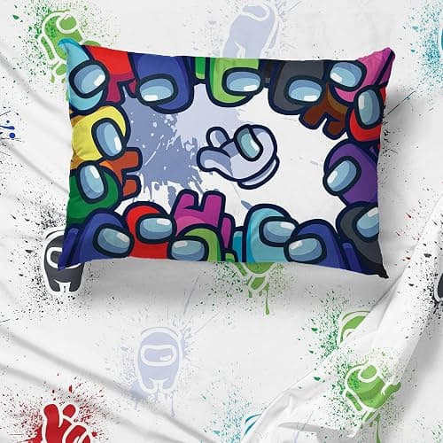 Jay Franco Among Us Space Splatter (4 Piece) Twin Size Bed Set - Includes Comforter & Sheet Set - Super Soft Fade Resistant Microfiber (Official Among Us Product) thumbnail 2