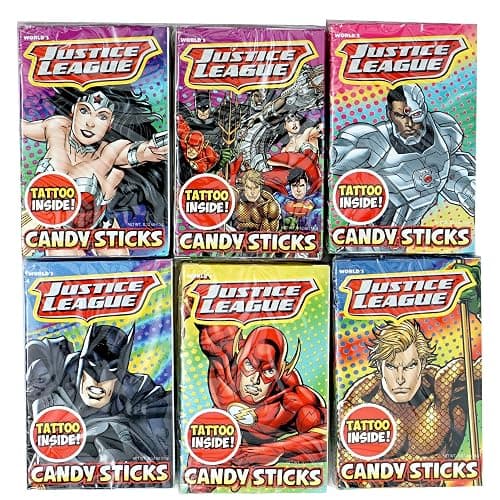 Justice League Superhero Candy Sticks & Tattoo Inside Each Pack, 30 Pack thumbnail 3