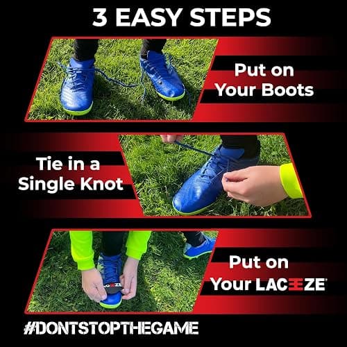 Laceeze Original Bands Fits shoe size 1-7 USA keeps laces tied during sport, soccer, rugby, field hockey thumbnail 2