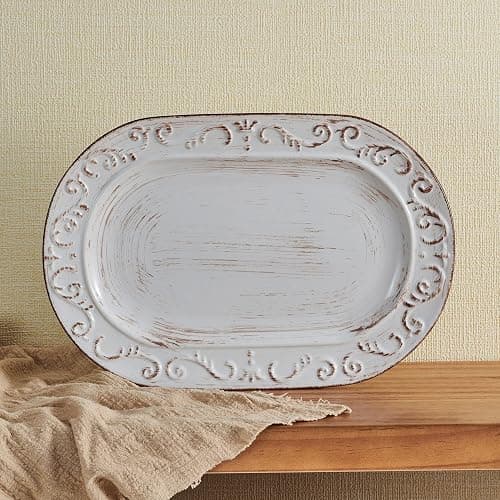 Pfaltzgraff Trellis Serving Platter, 13.75 inch, White thumbnail 4