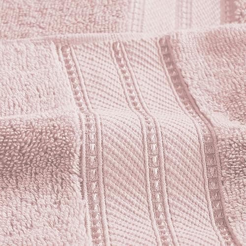 Modern Threads - Spun Loft 6-Piece 100% Combed Cotton Towel Set - Bath Towels, Hand Towels, & Washcloths - Super Absorbent & Quick Dry - 600 GSM - Soft & Plush, Blush thumbnail 6