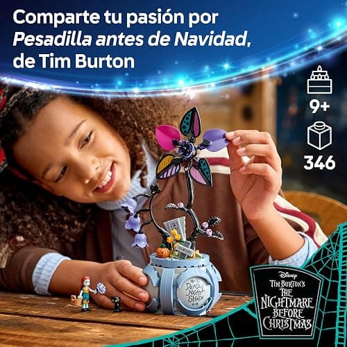 LEGO | Disney Maceta de Sally - Decoración del Dormitorio con 2 Flores Artificiales, Mini Muñeca y Gato Negro de Juguete - Regalo para Niñas de 9+ Años y Fans de Pesadilla Antes de Navidad - 43288 thumbnail 3
