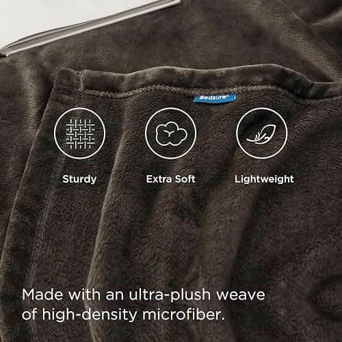 Bedsure GentleSoft Fleece Blankets Queen Size Brown - Bed Blanket Soft Lightweight Plush Fuzzy Cozy Luxury Microfiber, 90x90 inches thumbnail 4