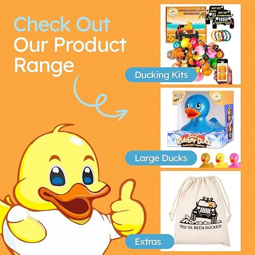 Happy Duckers Rubber Ducks - 30 Piece Bulk Pack for Bath, Pool, Party, Cruise, Jeep Ducking, Decoration & More - Small Assorted Funny Toy Duckies with Gift Box - 30 Rubber Ducks thumbnail 7