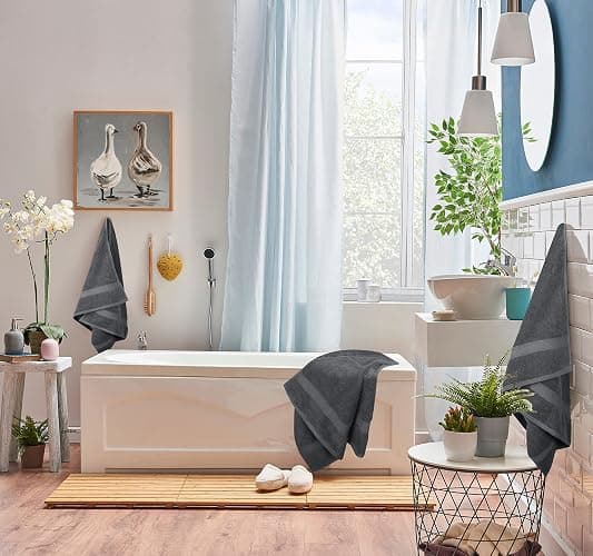 Utopia Towels 8 Piece Luxury Towel Set – Majestic Plush, Super Absorbent & Quicker-to-Dry, Thick 100% Ring Spun Cotton Towels for Bathroom, Spa & Hotel – 2 Bath, 2 Hand, 4 Washcloths, Grey thumbnail 5