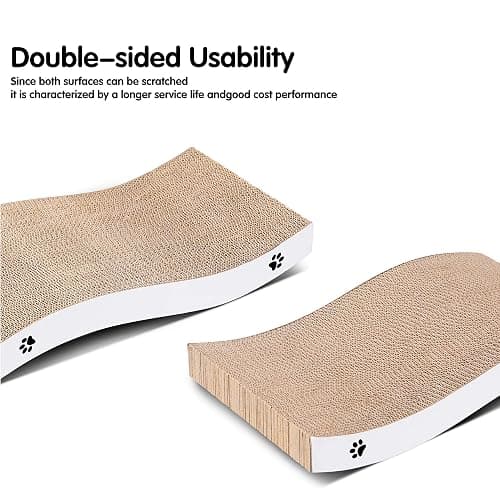 Cat Scratcher, Durable Scratch Pad, Corrugated Cardboard Scratching Board for Indoor Cats, Heavy Duty, Double-Sided Usability, Recyclable, with Catnip thumbnail 6