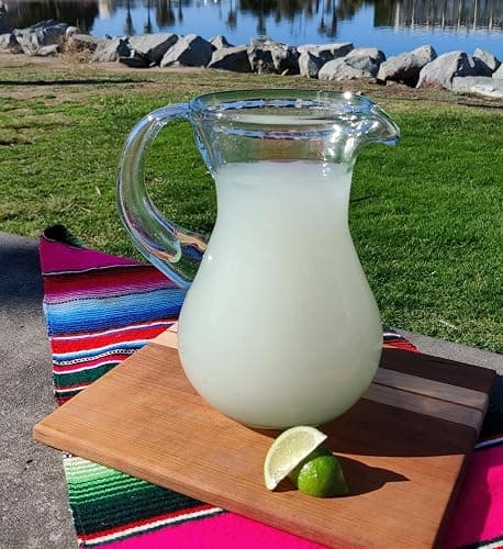 Mexican Hand Blown Glass Pitcher – Natural Clear Design (84 oz) thumbnail 2