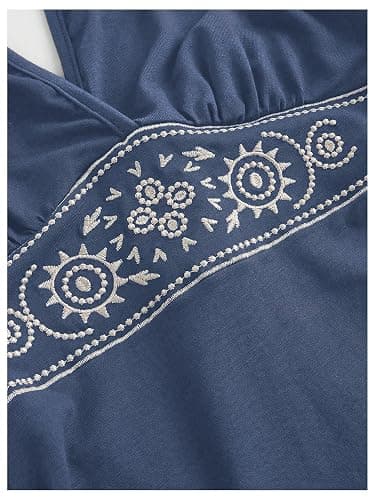 SOLY HUX Women's Summer Halter Backless Mini Dress Flowy Sleeveless V Neck Tie Back A Line Western Casual Sun Dresses thumbnail 3