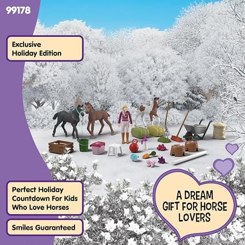 Schleich Horse Club - 2025 Horse Club Advent Calendar: Holiday Foal Magic - 34 Toys Including Poseable Figurine, 3 Horses and Accessories - Holiday Event Calendar for Christmas - Kids Ages 5+ | 99178 thumbnail 6