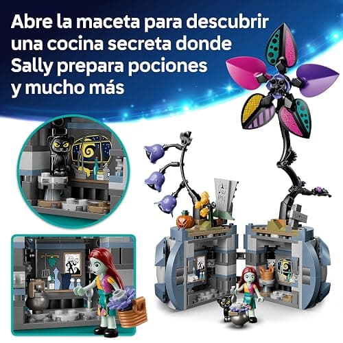 LEGO | Disney Maceta de Sally - Decoración del Dormitorio con 2 Flores Artificiales, Mini Muñeca y Gato Negro de Juguete - Regalo para Niñas de 9+ Años y Fans de Pesadilla Antes de Navidad - 43288 thumbnail 4