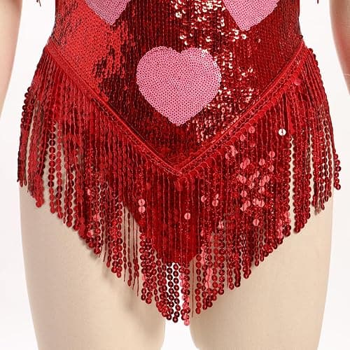 IMEKIS Women Sparkle Stars Fringes Bodysuit Concert Rave Outfit Shiny Music Festivals Halloween Cosplay Alien Costumes thumbnail 6