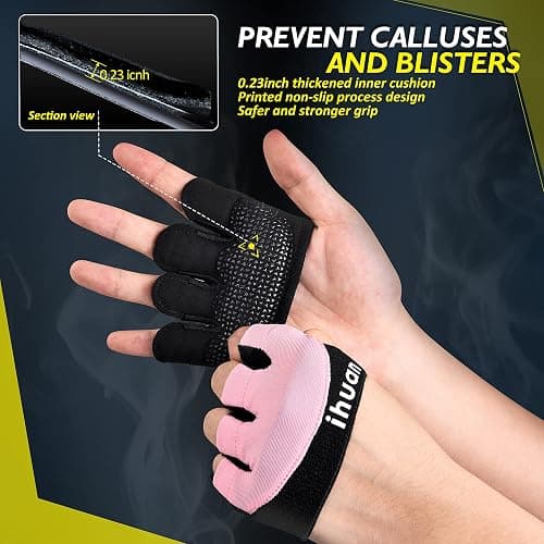 ihuan New Weight Lifting Gym Workout Gloves Men & Women, Great for Weightlifting, Exercise, Training, Fitness thumbnail 3