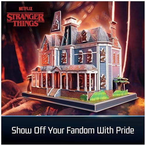4D Build, Stranger Things Creel House 3D Model Kit with Stand, Stranger Things Collectibles & Desk Decor, Adult Puzzle, Building Toys, 179 Pieces, 3D Puzzles, Gift Ideas for Ages 12 & Up thumbnail 8