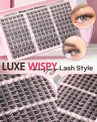 Goddvenus Lash Clusters Kit Wispy Cluster Eyelash Extensions Kit Natural DIY Lash Extension Kit 10-16mm Eyelashes Clusters 180pcs C Curl Individual Lashes Cluster Eyelash (No Tweezers) thumbnail 6