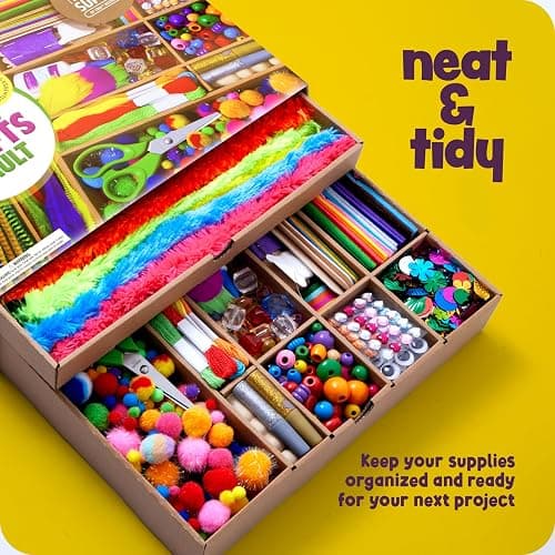 Dan&Darci Arts and Crafts Vault - Craft Supplies Kit in a Box - Birthday Gift for Kids Ages 4 5 6 7 8 9 10 11 & 12 Year Old Girls & Boys - Crafting Set Kits - Gift Ideas for Kid Art Activity Gifts thumbnail 7