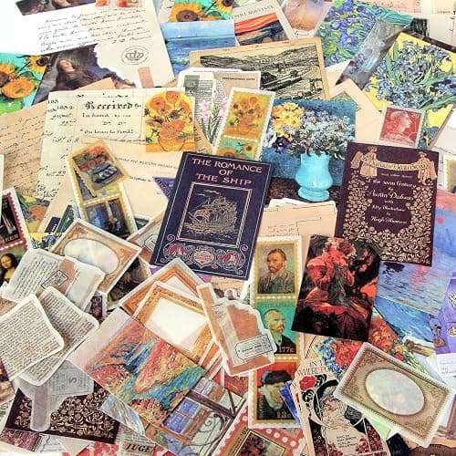 TIYPKE 200pcs Artistic Stickers for Journaling Supplies - Aesthetic Vintage Paper for Scrapbooking, Planners, Notebook, DIY Craft Kits, Postage Stamp Journal thumbnail 7