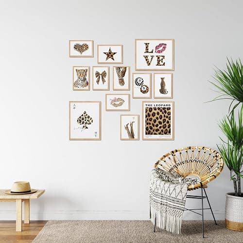TwoDays Cheetah Print Room Decor, Trendy Leopard Print Wall Art Aesthetic, Chic Luxury Y2K Fashion Posters for Home Bedroom Apartment Dorm. (Multi Sizes, Set of 12, 8" X 10" Largest, UNFRAMED) thumbnail 6