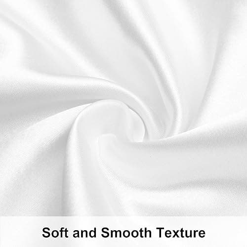 NTBAY California King Satin Pillowcases, Set of 2, White | Smooth Silky Microfiber Satin with Envelope Closure, 20 x 40 Inch Pillowcases, Pillow Inserts Not Included thumbnail 3