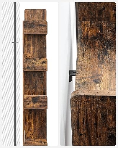 VASAGLE Bookshelf, Tree-Shaped Bookcase with 13 Storage Shelves, Rounded Corners, 9.8”D x 33.9”W x 55.1”H, Rustic Brown ULBC67BXV1 thumbnail 7