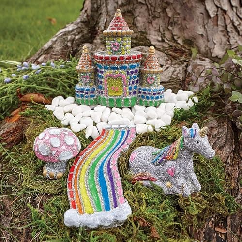 MindWare Paint Your Own Stone Unicorn Garden – Weather-Resistant Garden Rocks Paint Kit for Kids – Includes Paint, Brushes and Instructions – Ages 8 and Up thumbnail 2