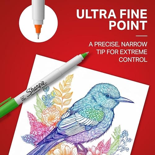 Sharpie Color Burst Permanent Marker Set, Ultra-Fine Tip Markers, Assorted Colors, 24 Count - Writing, Drawing, Artist, School, Teacher Supplies thumbnail 6