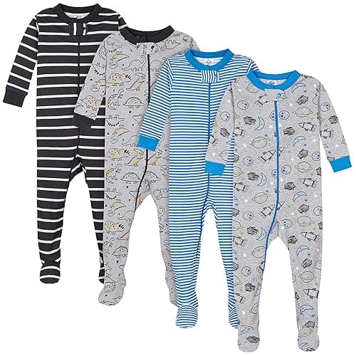Gerber Baby-Boys 4-Pack Footed Pajamas