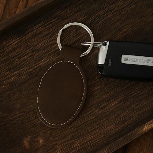LaserGram Oval Keychain, Horse Head 1, Personalized Engraving Included (Rustic with Gold) thumbnail 5