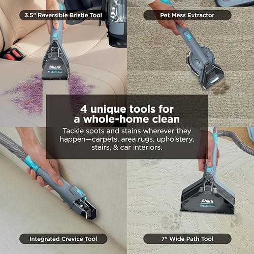 Shark StainStriker Portable Carpet Upholstery & Area Rug Cleaner, Bonus XL Tool & Full-Size Cleaning Solution, Stain & Odor Remover, Perfect for Car Interiors, 4 Cleaning Tools, Nordic Blue, PX202BRN thumbnail 3