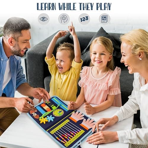JAGSYJOY Busy Book for Toddlers - Montessori Busy Board with Sensory Activities for Learning Fine Motor Skills, Travel Toys for Toddlers for Airplane, Car. for Boys and Girls. thumbnail 8