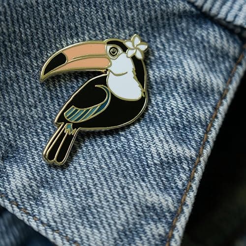 Toucan Enamel Pin - Colorful Tropical Bird Lapel Pin, Cute Jungle-Themed Accessory, Bird Collector’s Item, Unique Gift for Animal Lovers thumbnail 9
