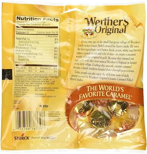 Werther's Original Creamy Caramel Filled Hard Candies - Individually Wrapped Hard Candies for Halloween, Parties, or Snacks - 2.65 oz Bags (Pack of 3) thumbnail 2