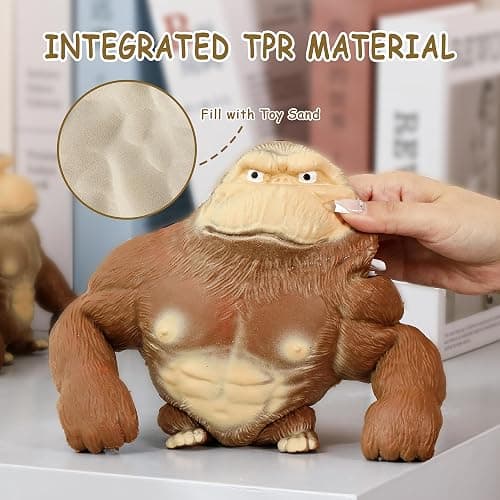 SK MISS Stretchy Gorilla Toy, Stress Relief Toys, Squeeze Orangutan Monkey Figure Toys, Decompress and Stretch Stress Gorilla for Kids Adults thumbnail 6