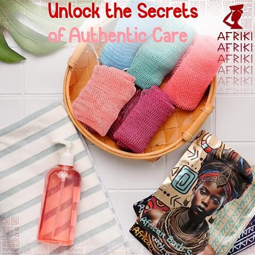 AFRIKI African Net Sponge – Exfoliating Body Scrubber, Black Owned & Rooted in Africa, All Skin Types | 45 in Long (Rose Gold) thumbnail 6