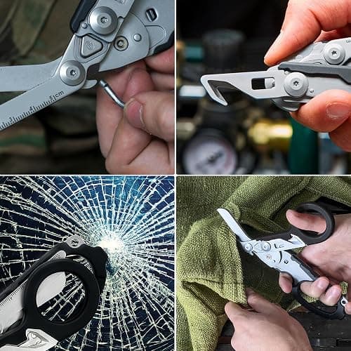 Foldable Trauma Shears with Black Holster, 6-in-1 Medical Shears for Emergency Rescue, Stainless Steel Trauma Shear Ideal for EMTs, Nurses, First Responders (Full Black) thumbnail 7