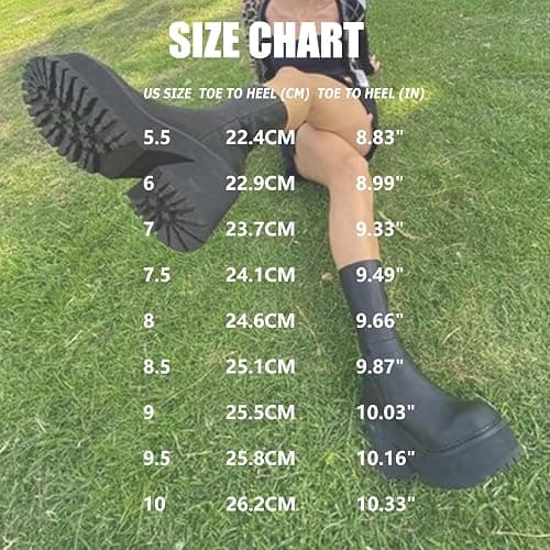 Goiphrri Ankle Boots for Women Chunky Heel Platform Boots Fashion Work Combat Booties Round Toe Punk Boot Party Rave Booties for Women thumbnail 6
