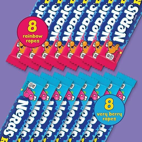 Nerds Rope Candy, Variety Box, Rainbow & Very Berry, 0.92 ounce (Pack of 32) thumbnail 3