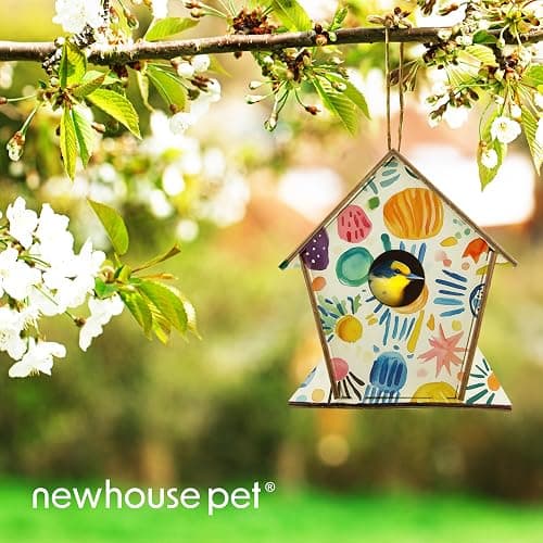 Newhouse Pet DIY Wooden Birdhouse Kit NHP-DIYH-SQ, Easy-to-Build DIY Birdhouse Kit for Kids, Arts and Crafts for Adults and Kids, Bird House for Outside with Weather-Resistant Acrylic Paints thumbnail 8