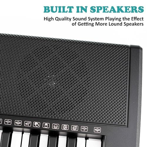 Crystals® 61 Keys Electronic Teaching Keyboard Digital Music Piano Instrument & Microphone - Black thumbnail 6