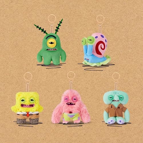 Fuggler Spongebob 5-inch Licensed Keyring Assortment 5 Pack by ZURU – Funny Ugly Monster Stuffed Animal with Human-Like Teeth, Collectible Bag Charm for Kids, Tweens, Teens, Adults thumbnail 5