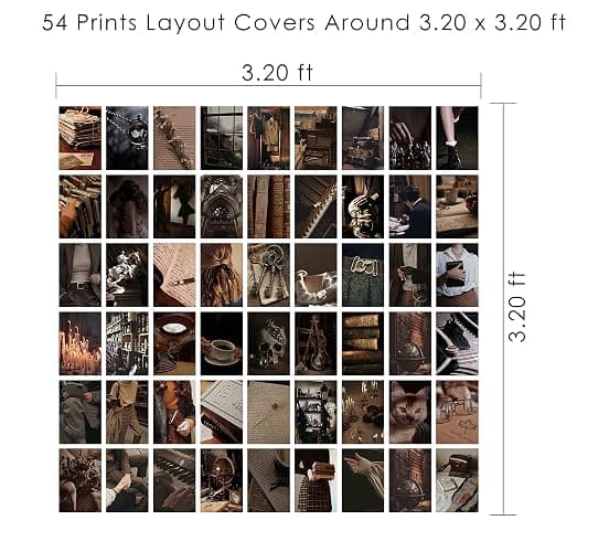 Waschbär Dark Academia Aesthetic Room Decor, 54PCS Dark Academia Aesthetic Pictures Wall Collage Kit, Retro Style Photo Collection Collage Dorm Decor for Teens and Young Adults, Wall Prints Kit, Small Posters for Room Bedroom Aesthetic thumbnail 7