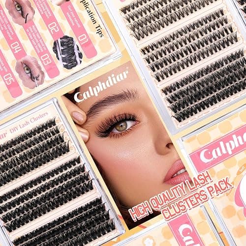 Calphdiar Eyelash Clusters 30D+40D+50D+60D+80D+100D Lash Clusters Wispy Individual Lashes 476PCS D-curly Lash Extension 10-16MM Natural Lashes Clusters DIY Cluster Eyelash Extensions for Beginners thumbnail 8